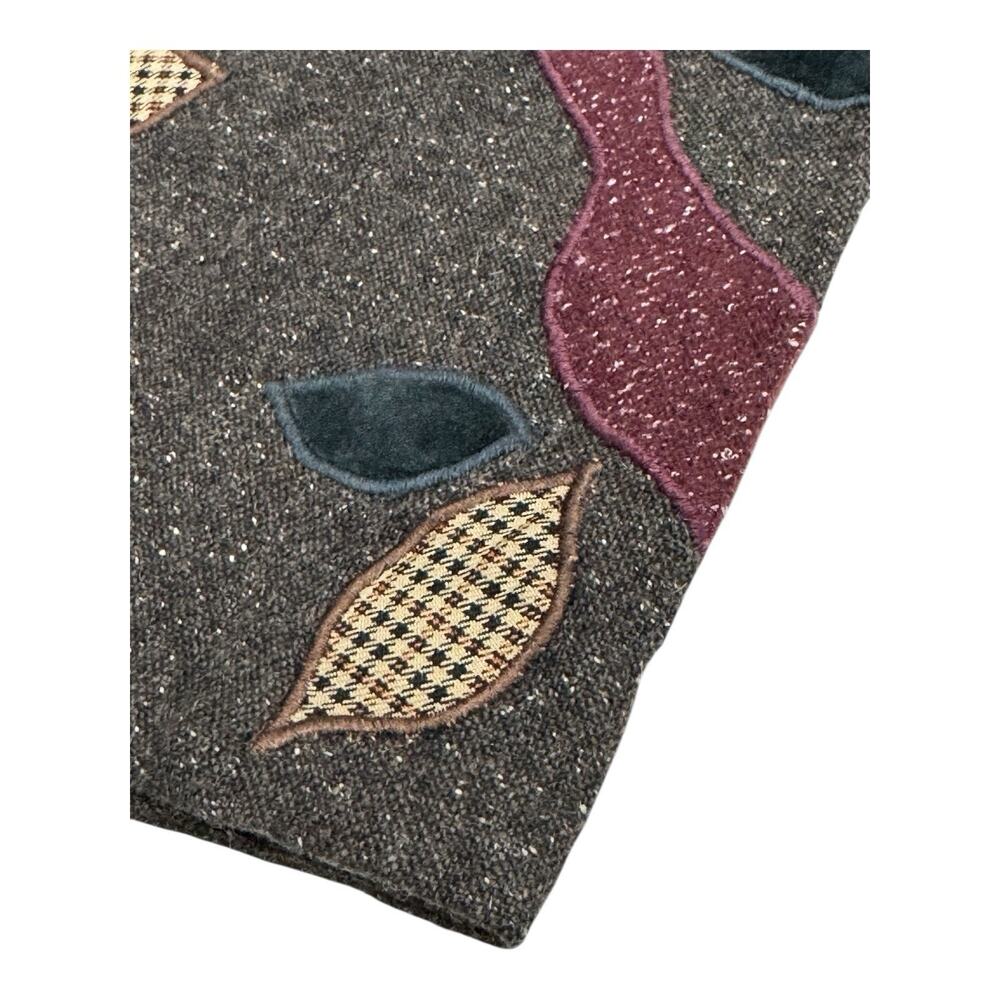 Anthropologie Brown Maxi Skirt with Multicolor Leaf Appliqué - Picture 4 of 13